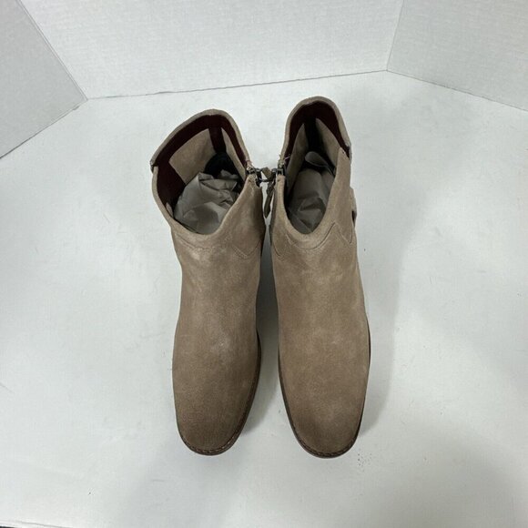 Franco Sarto Melina Bootie Women's 9M Tan Beige Suede Leather New With Flaw - Picture 8 of 12